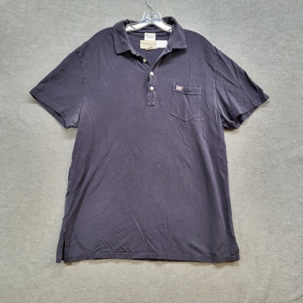 Denim & Supply Ralph Lauren Men Polo Shirt XL Blue Pocket Short Sleeve Collar